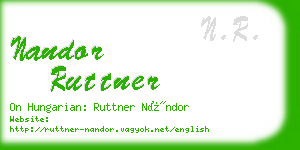 nandor ruttner business card